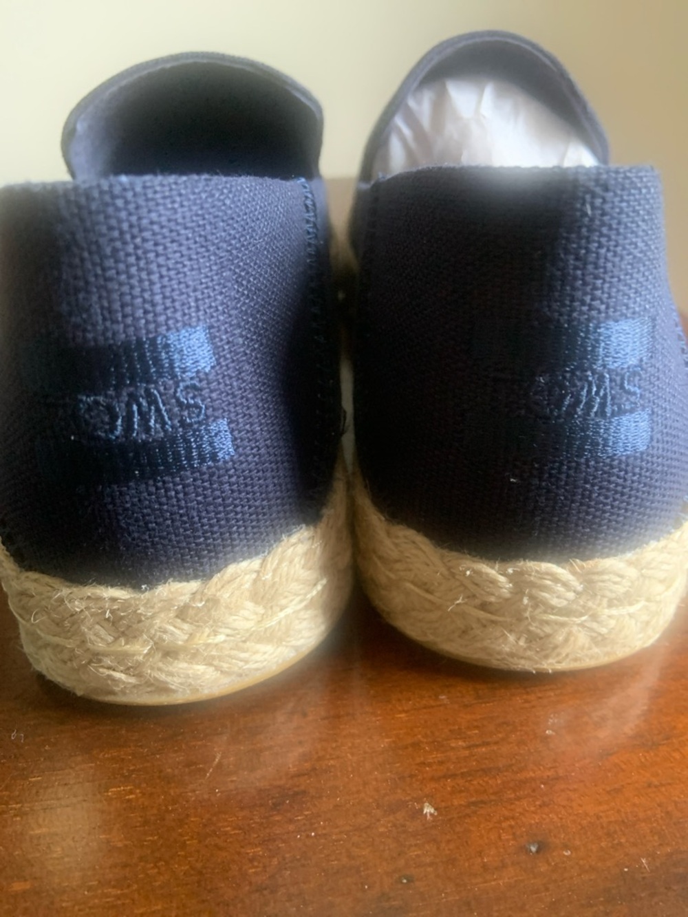 Women’s TOMS Navy Espadrille Slip-On Shoes - Picture 3 of 5
